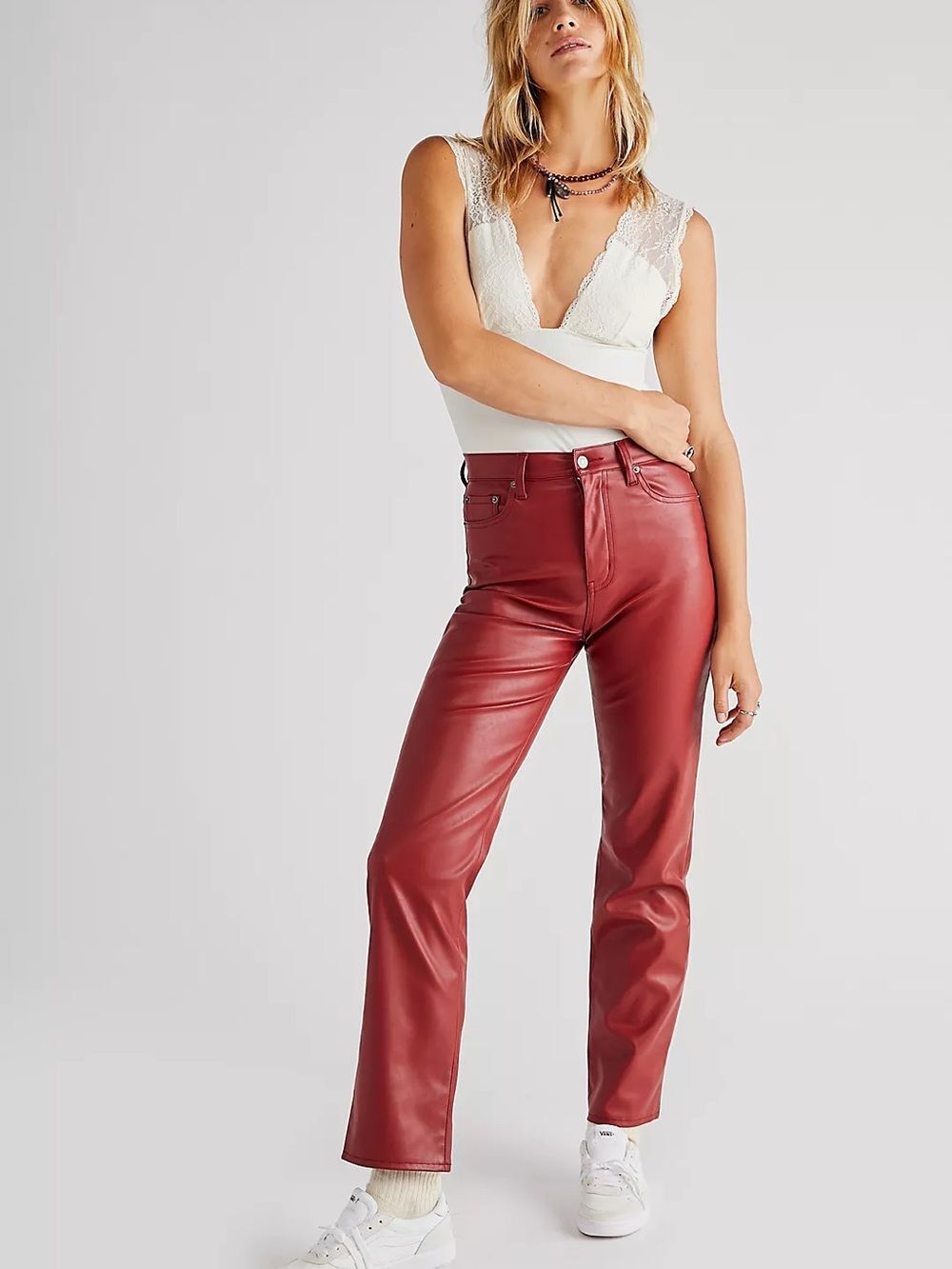 Pistola Cassie Super High Rise Straight Leg Pant red women 27 EUC